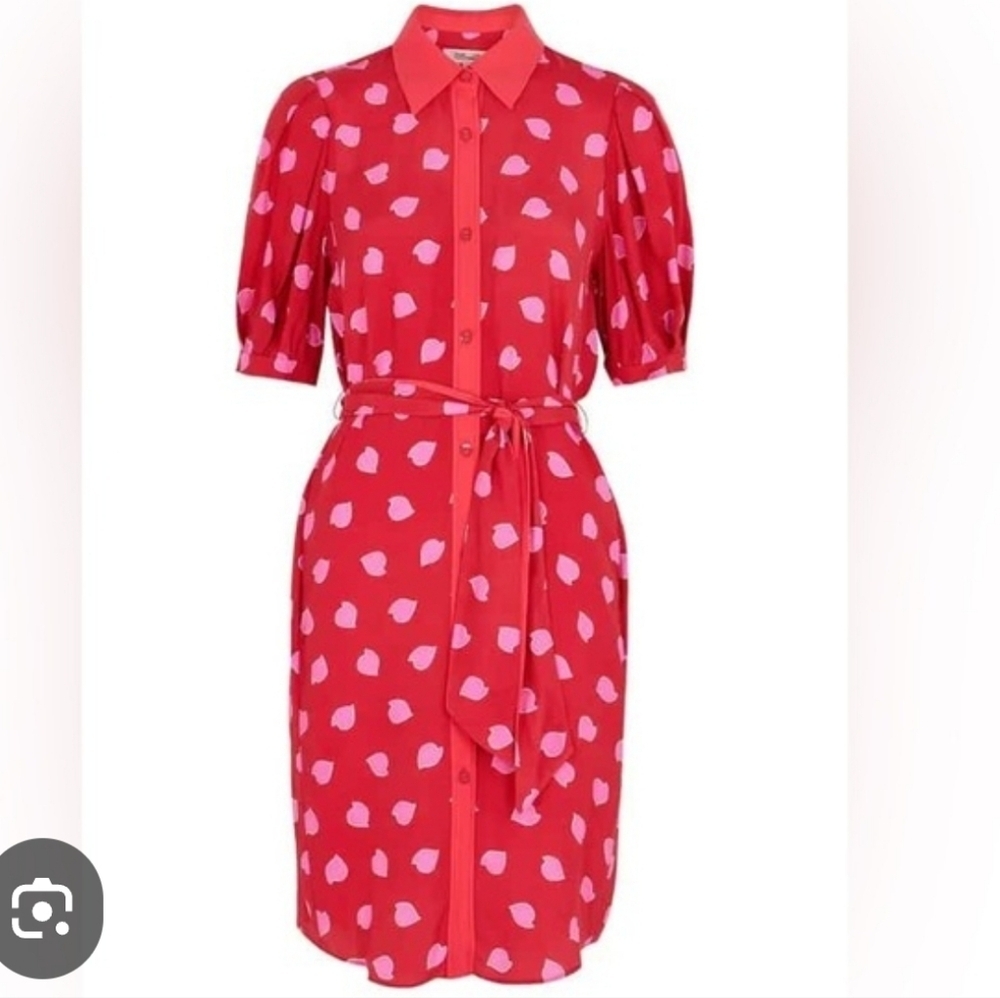 DVF Diane Von Furstenberg Amanda Midi Dress Shirtdress Size 14